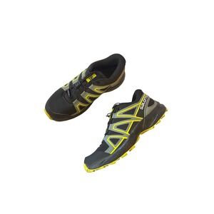 Salomon Speedcross Trail Running Shoes Black Yellow Womens Size 6 US